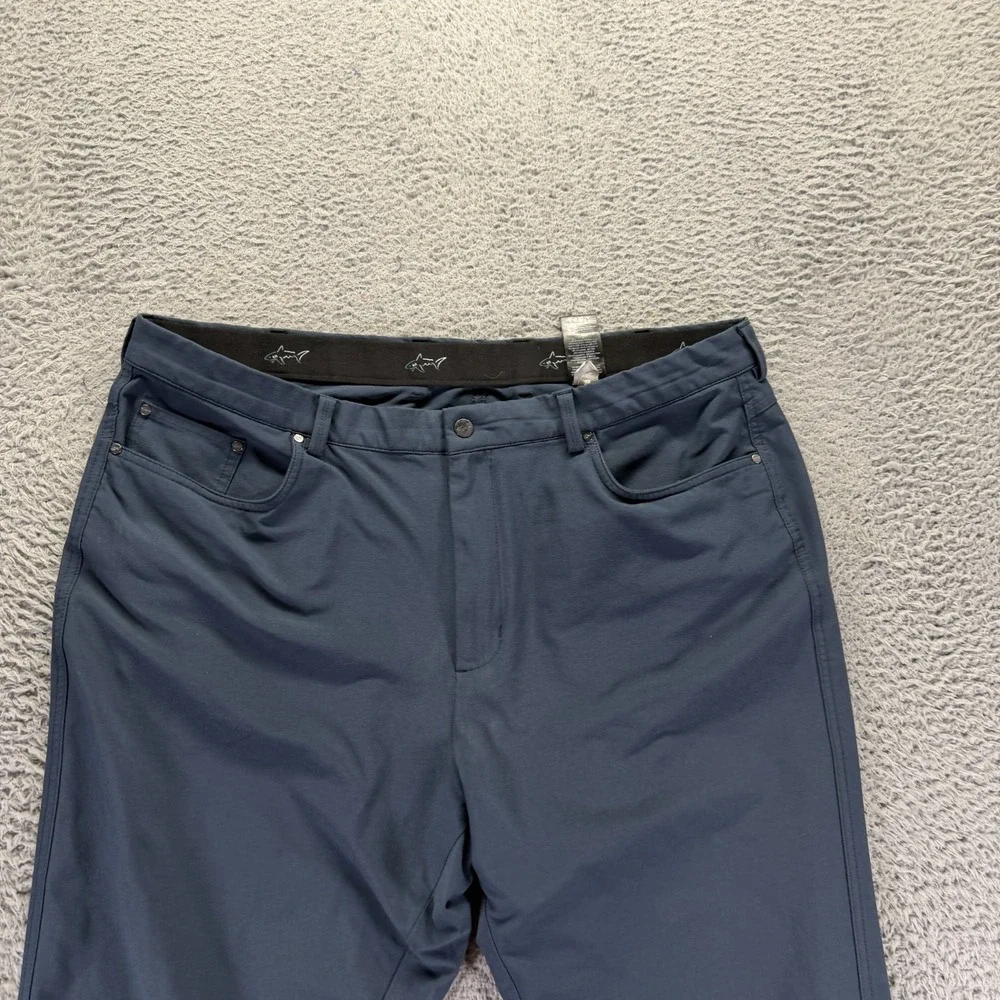 Greg Norman Pant Mens 40x30 Blue Polyester Golf Straight Leg Performance Stretch
